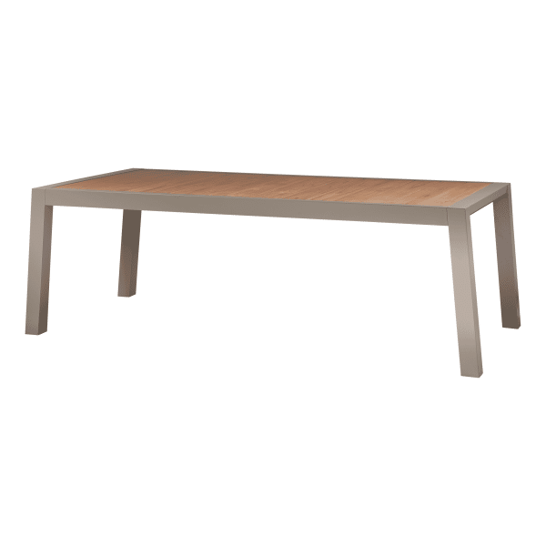 WOOOD Outdoor Eettafel Sulphur Teakhout en aluminium, 220 x 100cm - Zand