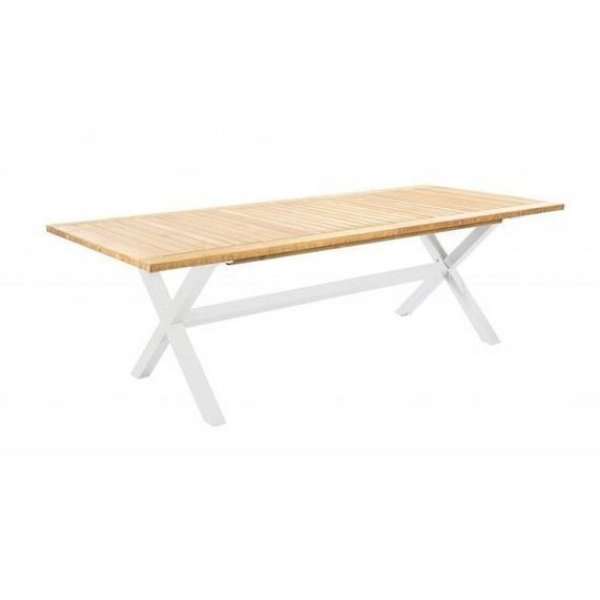 Wakai dining table 236x100cm. alu white/teak - Yoi