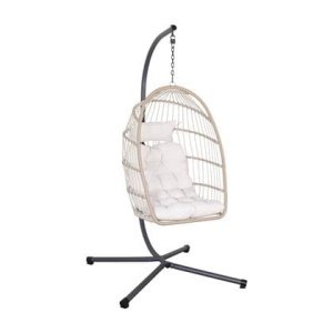 sweeek - Hangend ei van aluminium, rotan, polyester