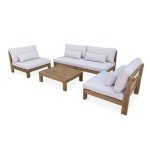 sweeek - Houten loungeset premium, 5 zitplaatsen