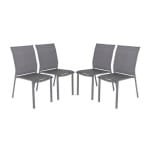sweeek - Stapelbare tuinstoel van aluminium en textileen (Set van 4)