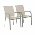 sweeek - Stapelen tuinstoelen van aluminium en textileen (Set van 2)