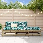 3-delige Loungeset met kussens gempregneerd grenenhout
