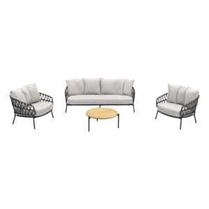4 Seasons Calpi stoel-bank loungeset met Yoga koffietafel - 4-delig