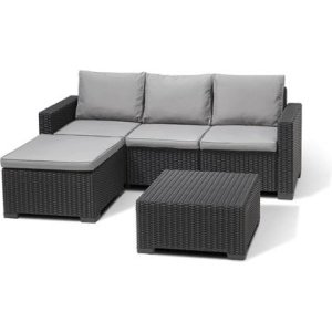 Allibert California Chaise Longue Loungeset - 3-4 personen - Grafiet