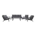 Atlanta stoel-bank loungeset 6-delig - Antraciet