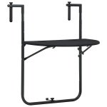 Balkontafel hangend 60x64x83,5 cm rattan-look kunststof zwart