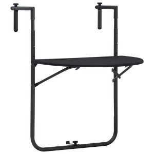 Balkontafel hangend 60x64x83,5 cm rattan-look kunststof zwart