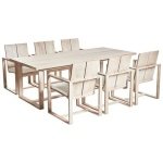 Beliani - AZZANELLO - Tuinset 6-zits - Lichtbruin - Acaciahout