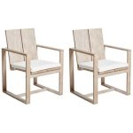 Beliani - AZZANELLO - Tuinstoel set van 2 - Lichtbruin - Acaciahout