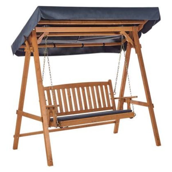 Beliani - FIBBIALLA - Schommelbank - Beige - Vurenhout Beliani - FIBBIALLA - Schommelbank - Beige - Vurenhout