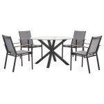 Beliani - MALETTO|BUSSETO - Tuinset voor 4 - Zwart - Aluminium