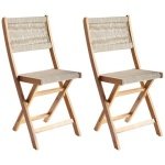 Beliani - PROSSEDI - Set van 2 tuinstoelen - Beige - Acaciahout