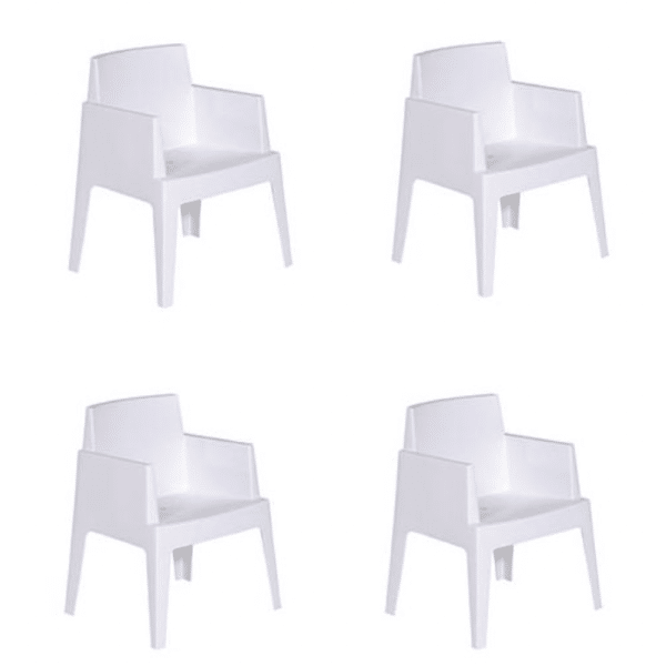 Box Tuinstoel Wit 4 stuks - Garden impressions