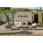 Decala loungeset - 4-delig aluminium - light teak look - desert sand