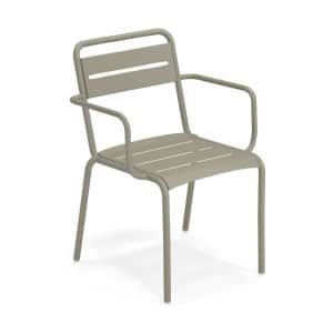 EMU Star tuinstoel aluminium met arm grey green