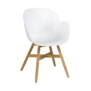 Exotan Tulip fauteuil teak wit