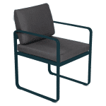 Fermob Bellevie dining armchair tuinstoel Acapulco blue - Graphite