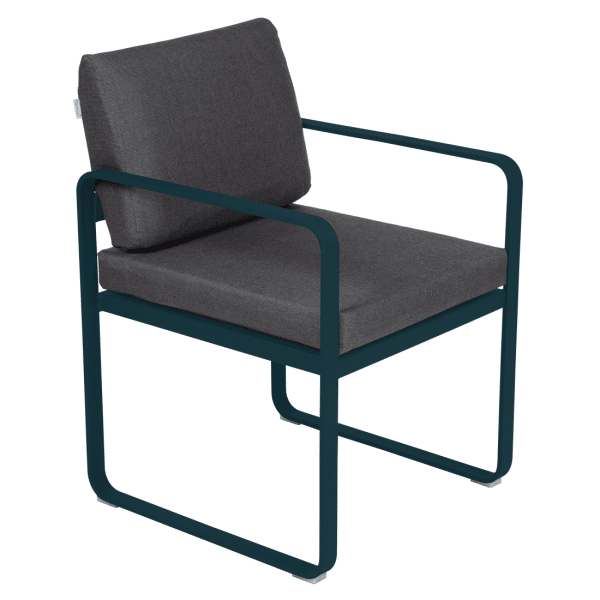 Fermob Bellevie dining armchair tuinstoel Acapulco blue - Graphite