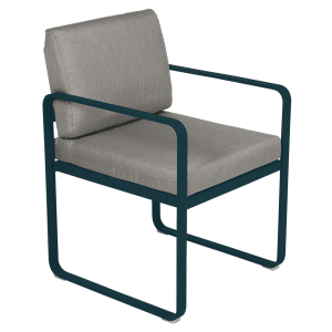 Fermob Bellevie dining armchair tuinstoel Acapulco blue - Grey taupe