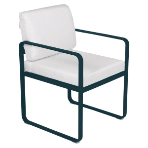 Fermob Bellevie dining armchair tuinstoel Acapulco blue - Off-White