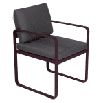 Fermob Bellevie dining armchair tuinstoel Black cherry - Graphite