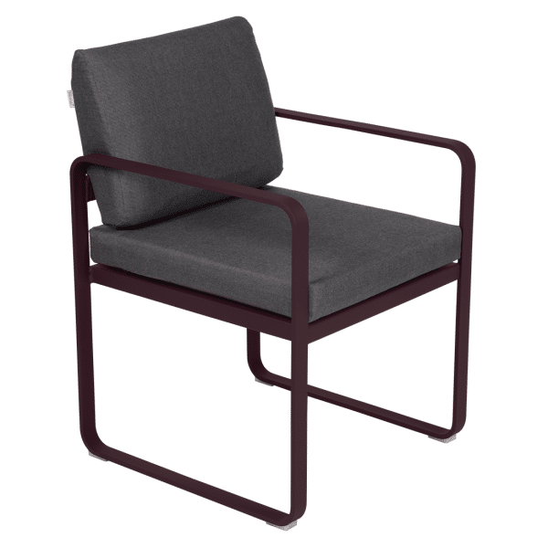 Fermob Bellevie dining armchair tuinstoel Black cherry - Graphite
