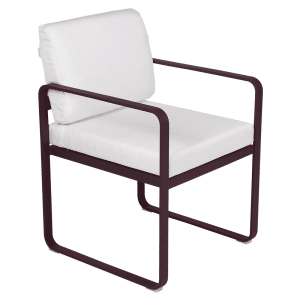 Fermob Bellevie dining armchair tuinstoel Black cherry - Off-White