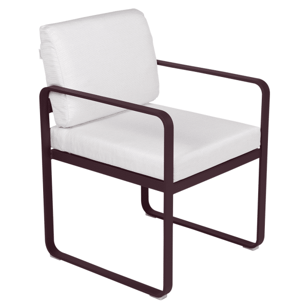 Fermob Bellevie dining armchair tuinstoel Black cherry - Off-White