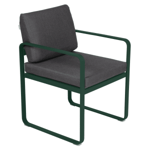 Fermob Bellevie dining armchair tuinstoel Cedar green - Graphite