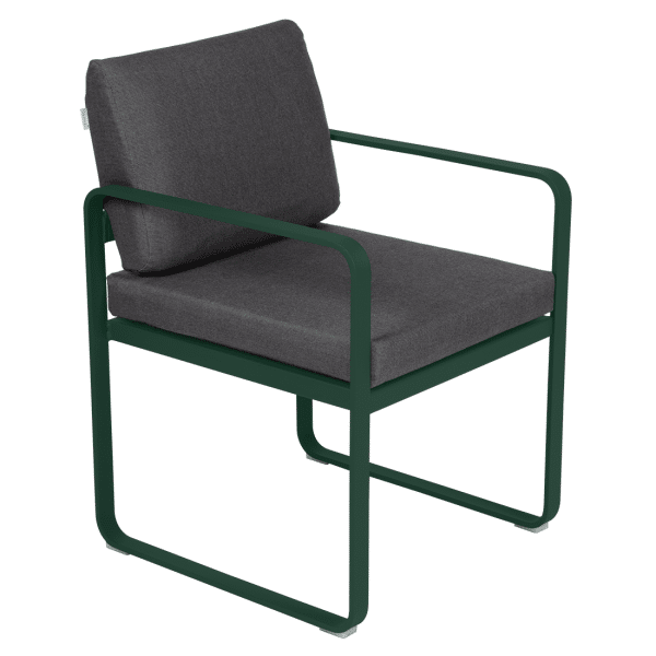 Fermob Bellevie dining armchair tuinstoel Cedar green - Graphite