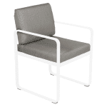 Fermob Bellevie dining armchair tuinstoel Cotton white - Grey taupe