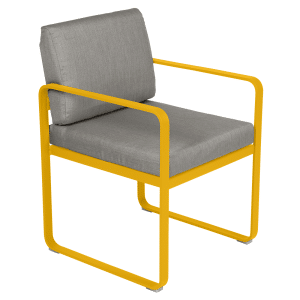 Fermob Bellevie dining armchair tuinstoel Honey - Grey taupe