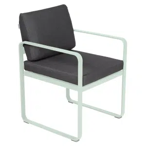 Fermob Bellevie dining armchair tuinstoel Ice mint - Graphite