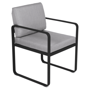 Fermob Bellevie dining armchair tuinstoel Liquorice - Flannel