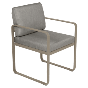 Fermob Bellevie dining armchair tuinstoel Nutmeg - Grey taupe