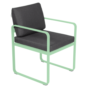 Fermob Bellevie dining armchair tuinstoel Opaline green - Graphite
