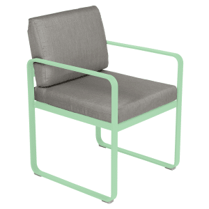 Fermob Bellevie dining armchair tuinstoel Opaline green - Grey taupe
