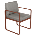 Fermob Bellevie dining armchair tuinstoel Red ochre - Grey taupe
