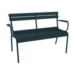 Fermob Luxembourg tuinbank met armleuning Acapulco Blue