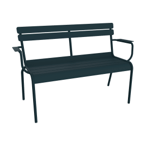 Fermob Luxembourg tuinbank met armleuning Acapulco Blue