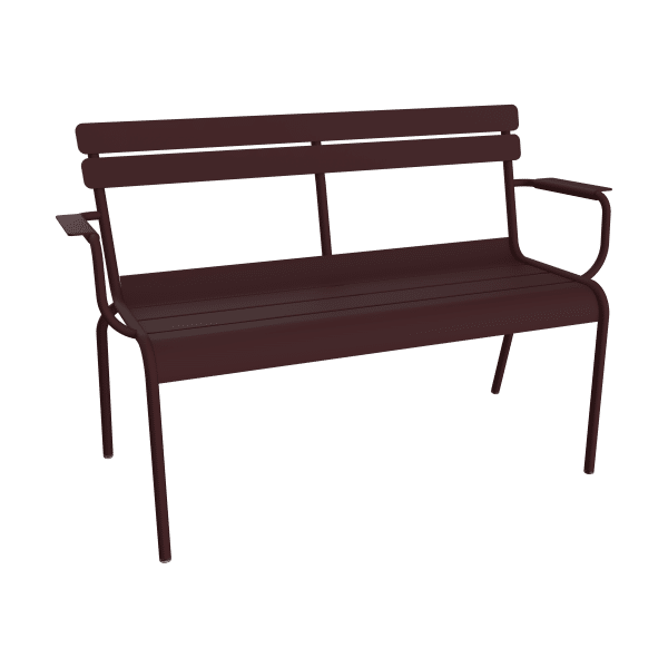 Fermob Luxembourg tuinbank met armleuning Black Cherry