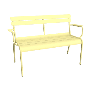 Fermob Luxembourg tuinbank met armleuning Frosted Lemon