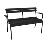 Fermob Luxembourg tuinbank met armleuning Liquorice
