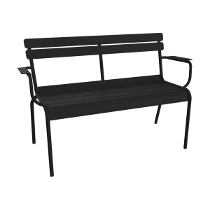Fermob Luxembourg tuinbank met armleuning Liquorice