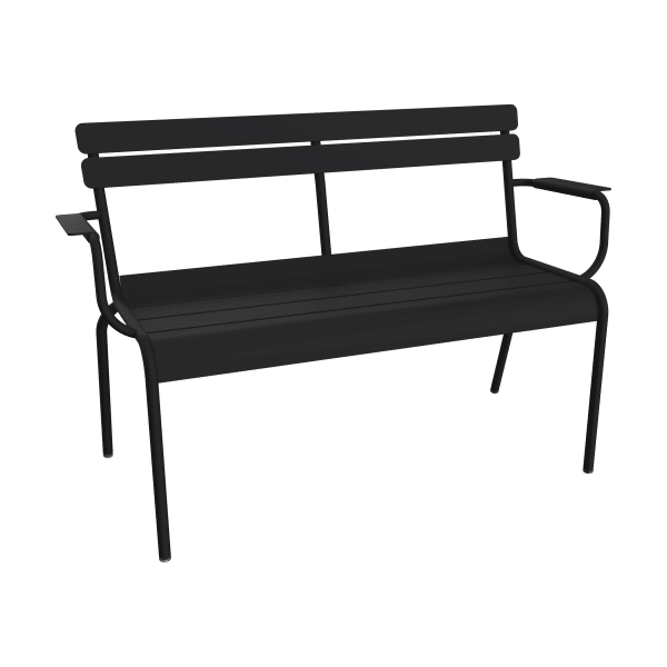 Fermob Luxembourg tuinbank met armleuning Liquorice