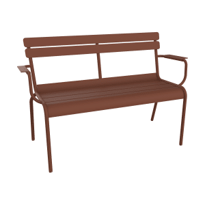 Fermob Luxembourg tuinbank met armleuning Red Ochre