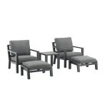 Fjôrd - Loungeset Zwart - 5-delig - Barcelona