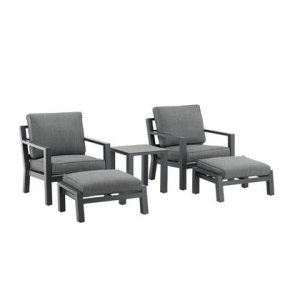 Fjôrd - Loungeset Zwart - 5-delig - Barcelona