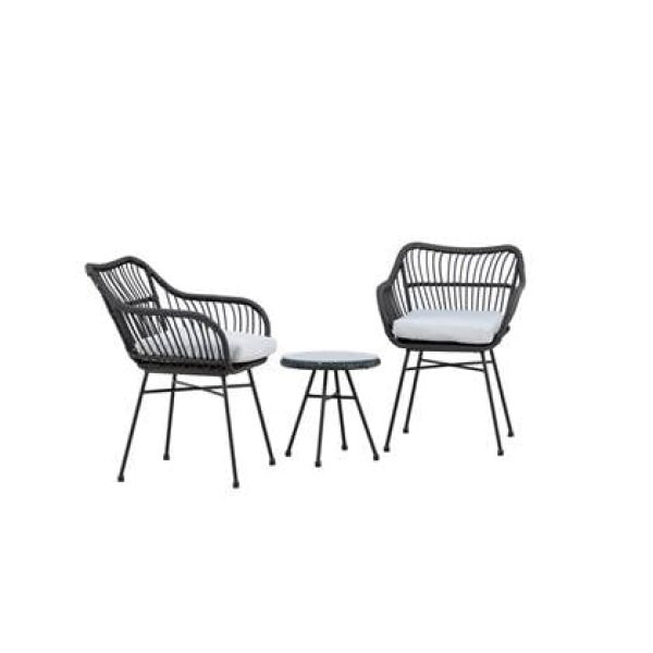 Fjôrd - Loungeset Zwart - Wicker - Viga